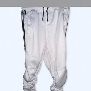 White Jogger Pants with Black Stripes